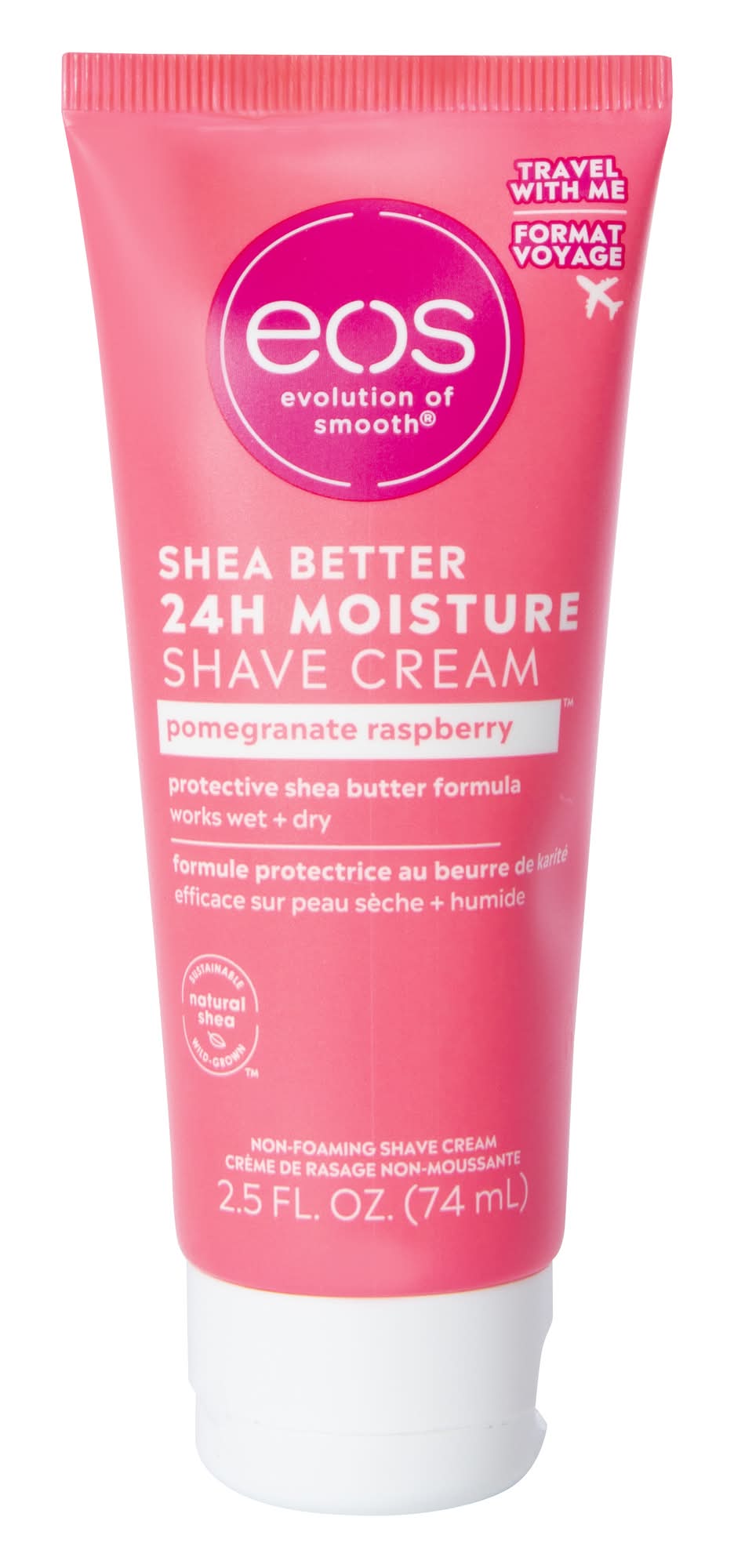 Eos® Shea Butter Travel Size Shave Cream 2.5 Fl.oz Pomegranate Raspberry