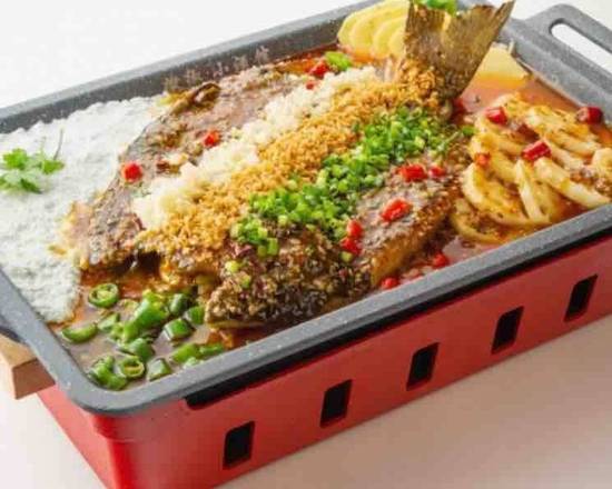 蒜香黑豆花烤鱼 自家製黒豆豆腐のガーリック風焼魚（焼魚専用）