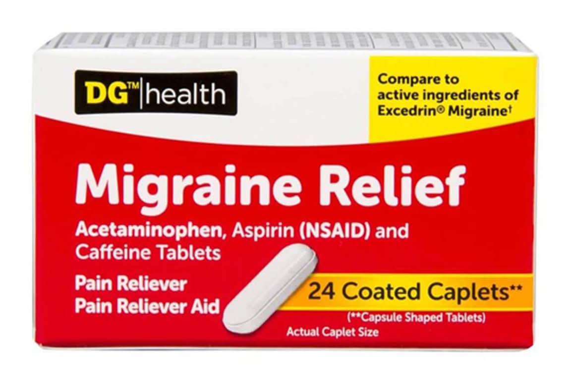 Dg Health Migraine Relief Caplets 24 Ct