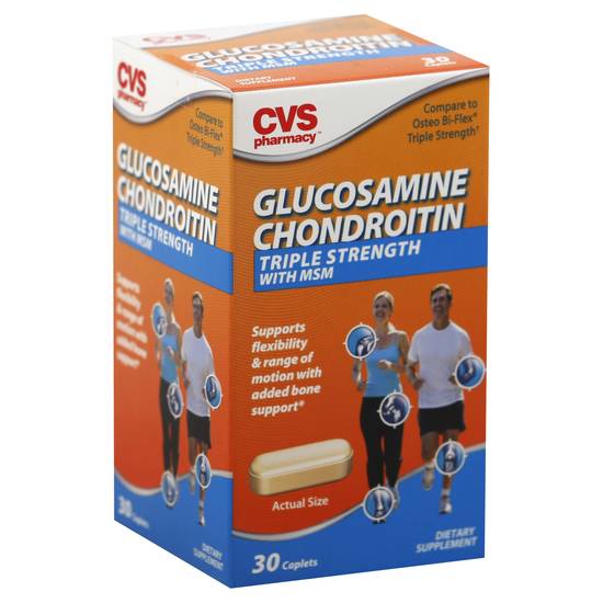 Cvs Triple Strength Glucosamine Chondroitin Caplets With Msm (30 ct)