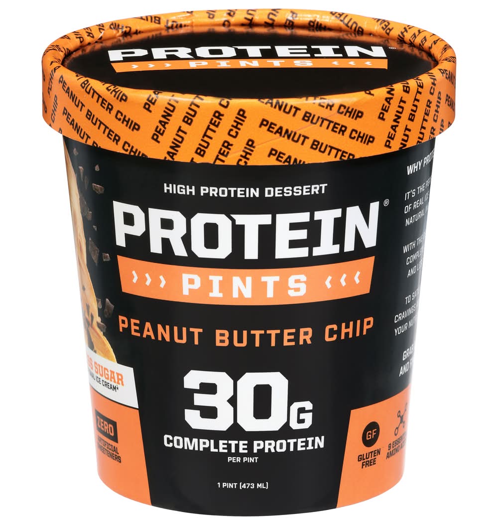 Protein Pints Gluten Free High Protein Ice Cream, Peanut Butter Chip (1 pint)