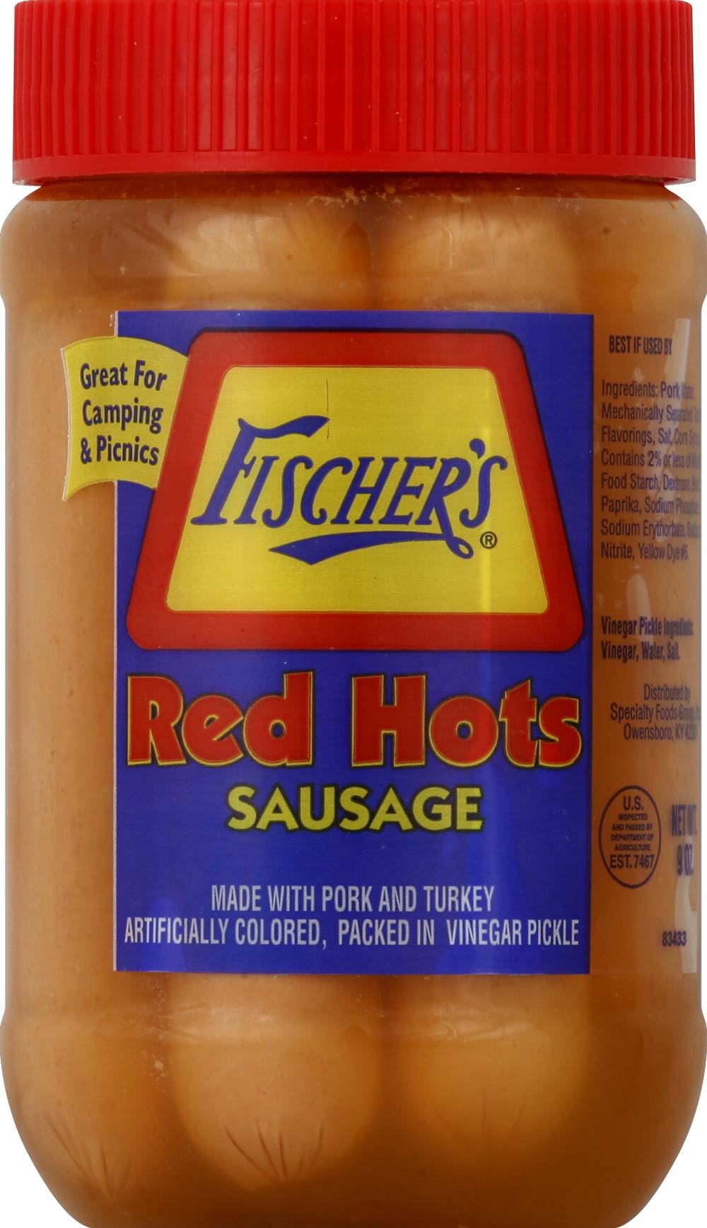 Fischer's Red Hot Sausages (9 oz)