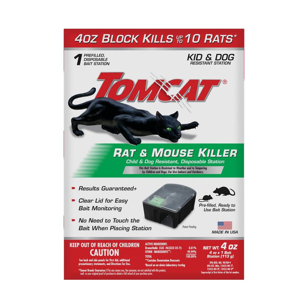 TOMCAT Child and Dog Resistant, Disposable Station Rat Killer | 0370510