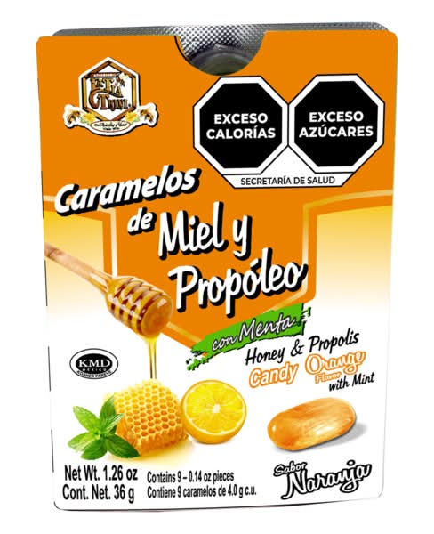 La Tía Trini · Caramelos de miel y propóleo sabor naranja (36 g)