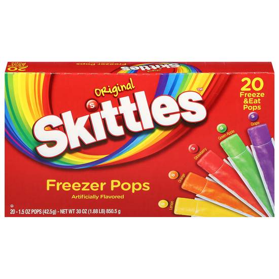 Skittles Freezer Pops Original Assorted Flavors (20 x 1.5 oz)