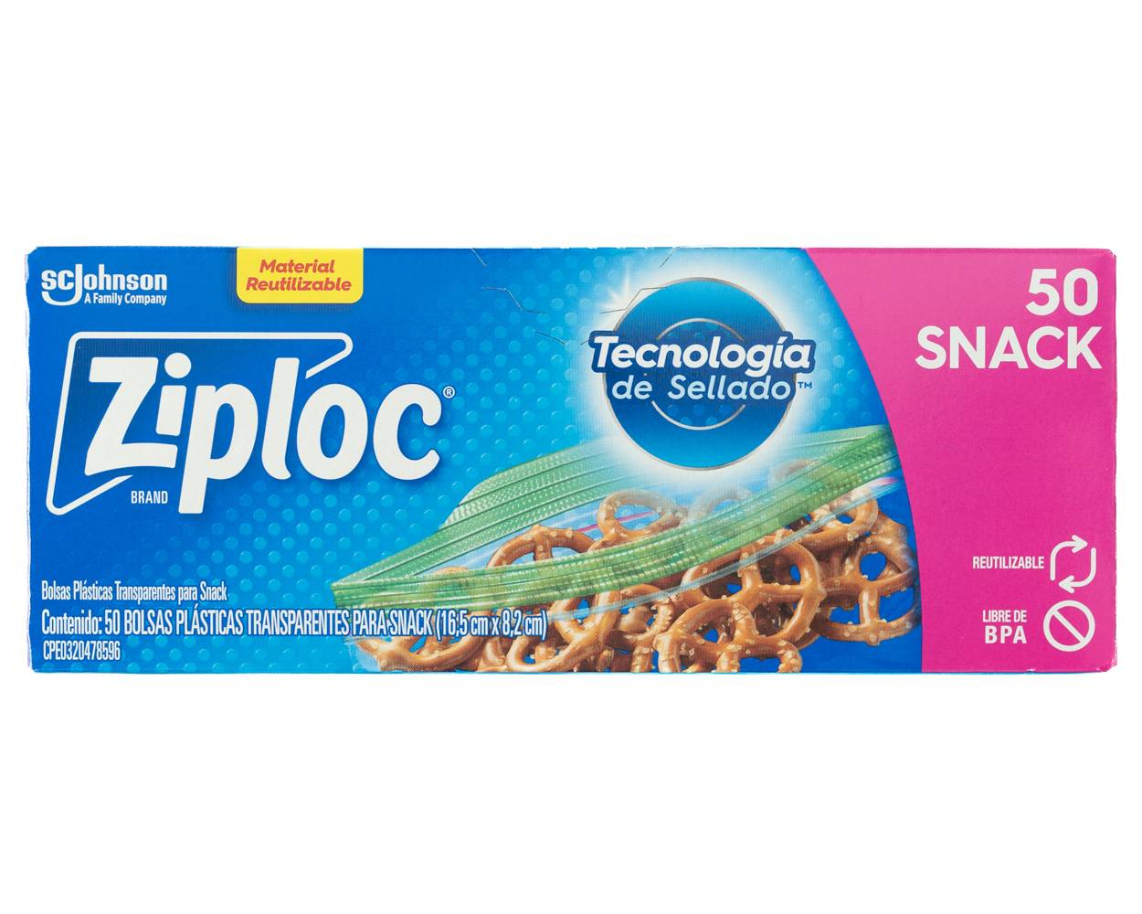 Ziploc bolsas herméticas para snack (caja 50 unids)
