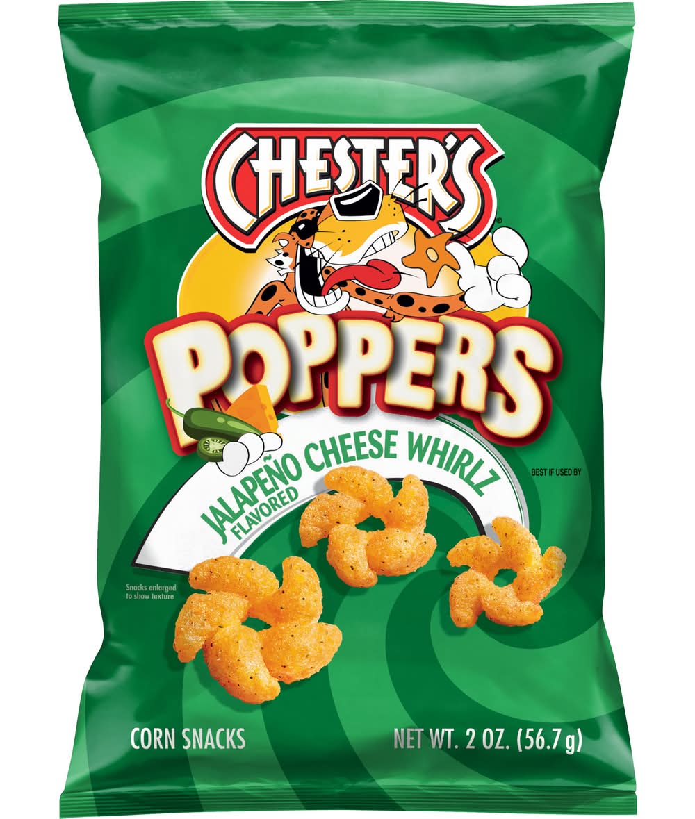 Chester's Poppers Corn Snacks, Jalapeno Cheese Whirlz (2 oz)