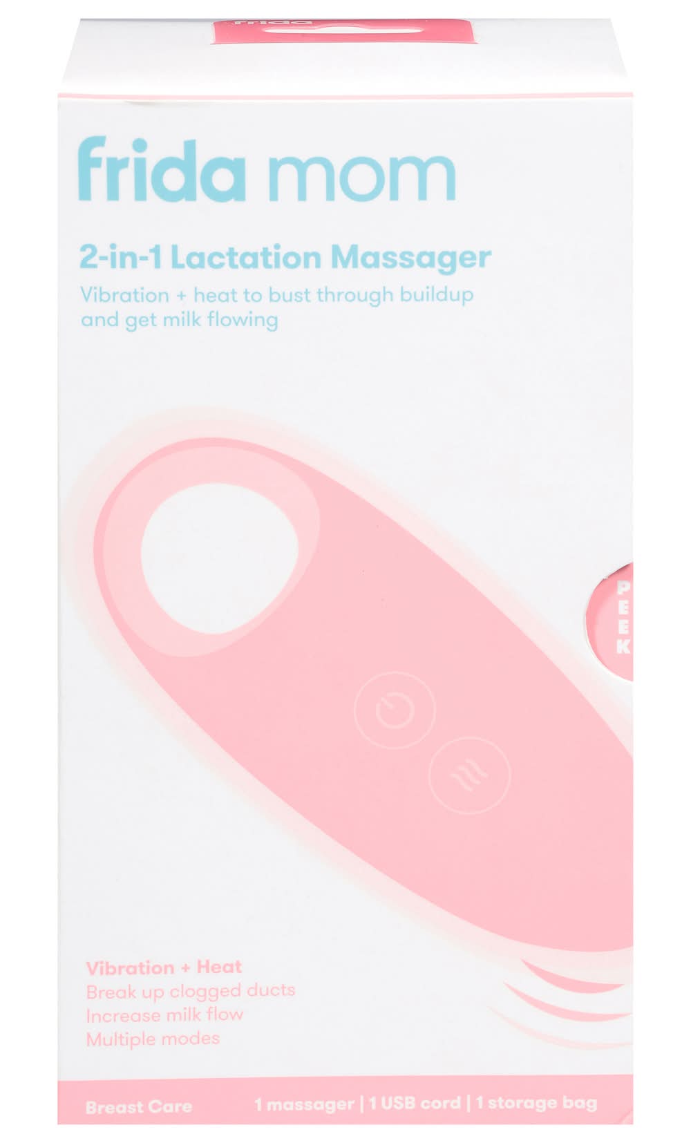 Frida Mom 2-In-1 Lactation Massager For Breast, White