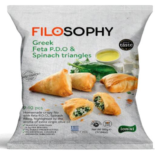 Filosophy Mini Triangles Spinach & Feta (500g)