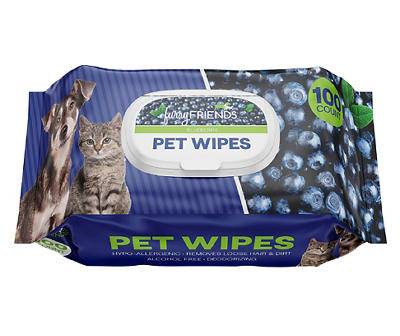 Blueberry Scented Pet Wipes, 100-Count