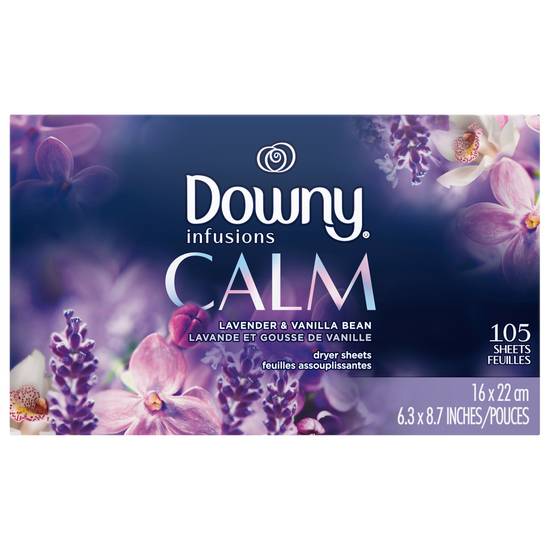 Downy Infusions Fabric Softener Lavender & Vanilla Bean Dryer Sheets (105 ct)