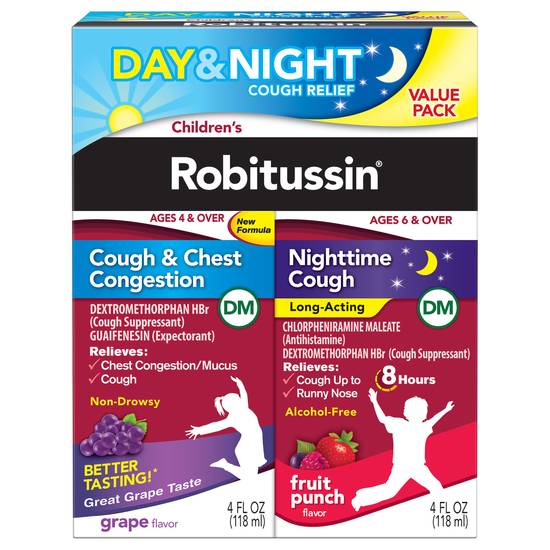Robitussin Children's Dm Day and Night Cough Relief (grape-fruit punch)