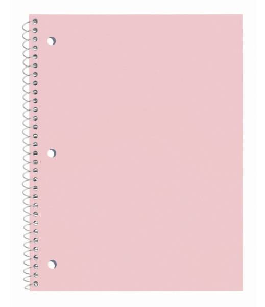 Just Basics Poly Spiral Notebook, 8x10 1/2 in, Light Pink