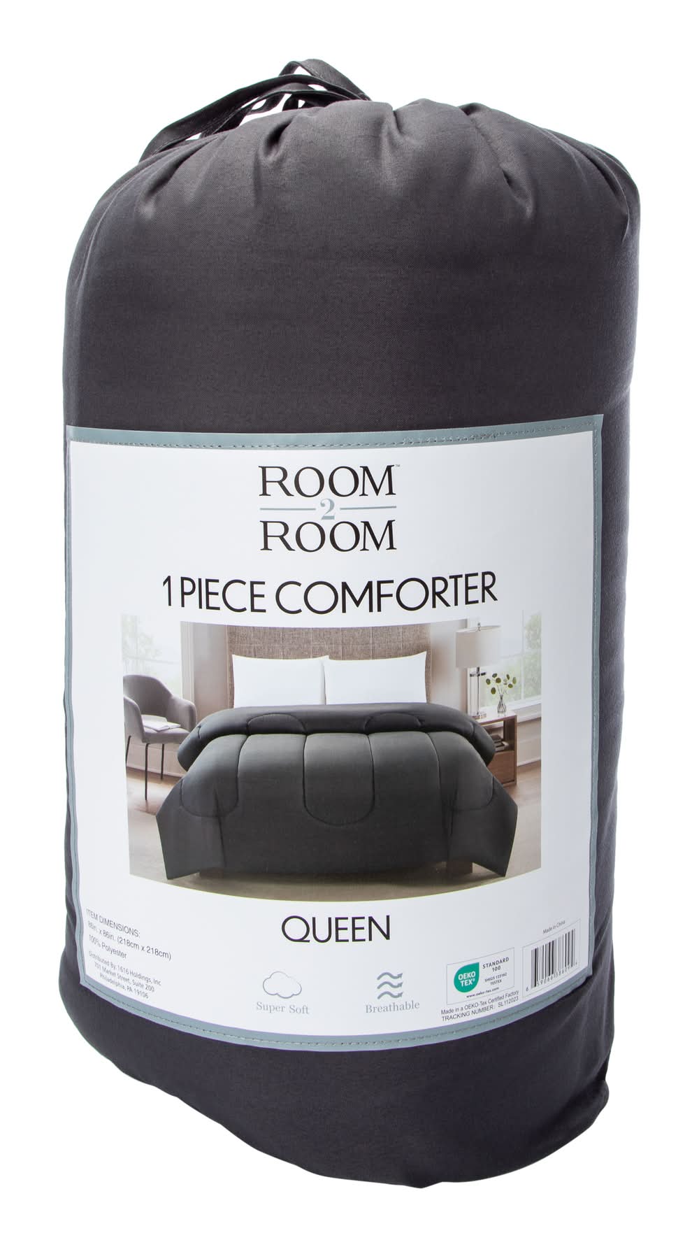 Queen Size Comforter 86in x 86in - Gray Queen Gray