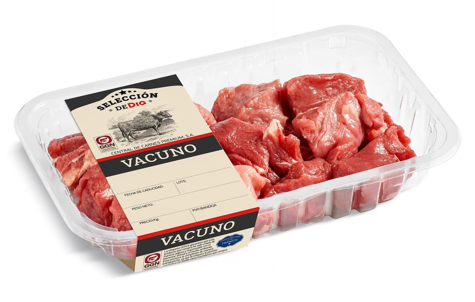 Carne De Vacuno En Tacos Añojo Selección De Dia Bandeja 500 G Aprox.