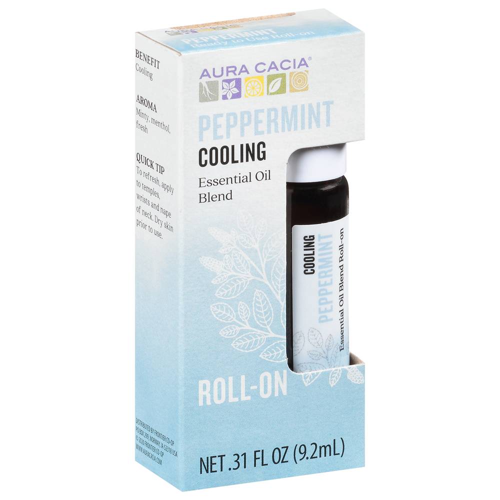 Aura Cacia Peppermint Cooling Essential Oil Blend Roll-On (0.3 fl oz)