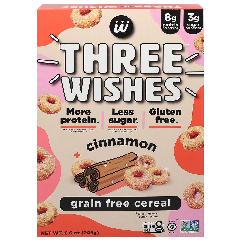 Three Wishes Grain Free Cereal, Cinnamon (8.6 oz)