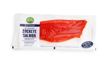 Open Nature Salmon Alaskan Sockeye Skin On Fillet Wild Caught - 1.50 Lb