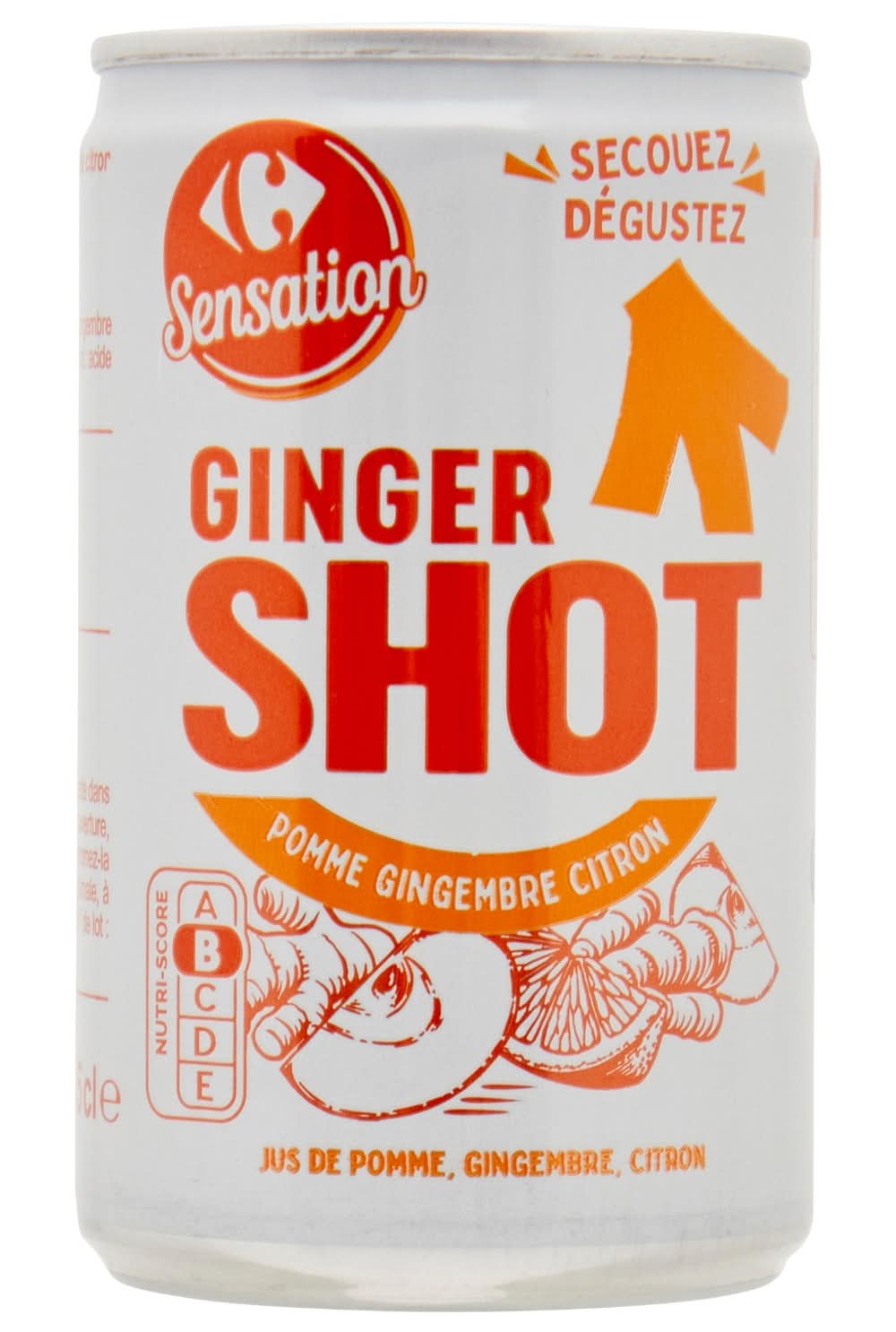 Carrefour Sensation - Shot pur jus, pomme-gingembre-citron (150ml)
