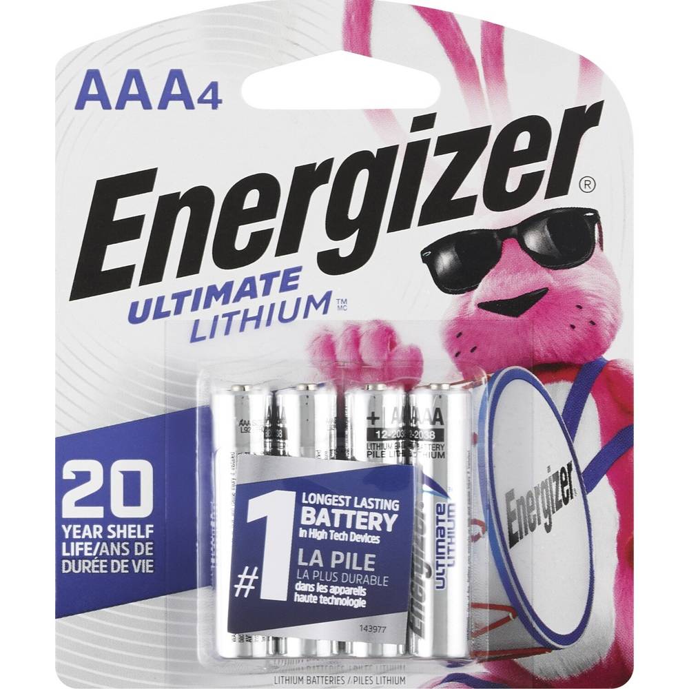 Energizer Ultimate Lithium AAA Batteries, 4 ct