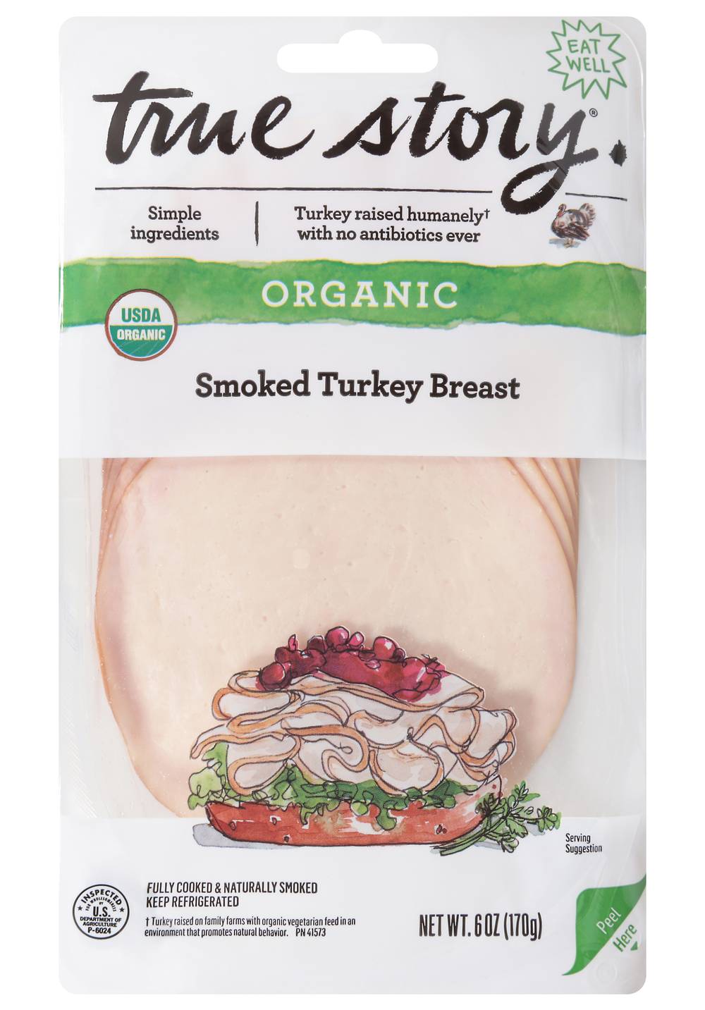 True Story Foods Organic Smoked Turkey Breast (6 oz)
