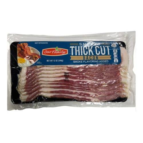 Our Family Smoked Thick Cut Bacon (12 oz)