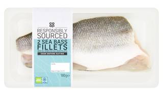 Co-op 2 Sea Bass Fillets 180g