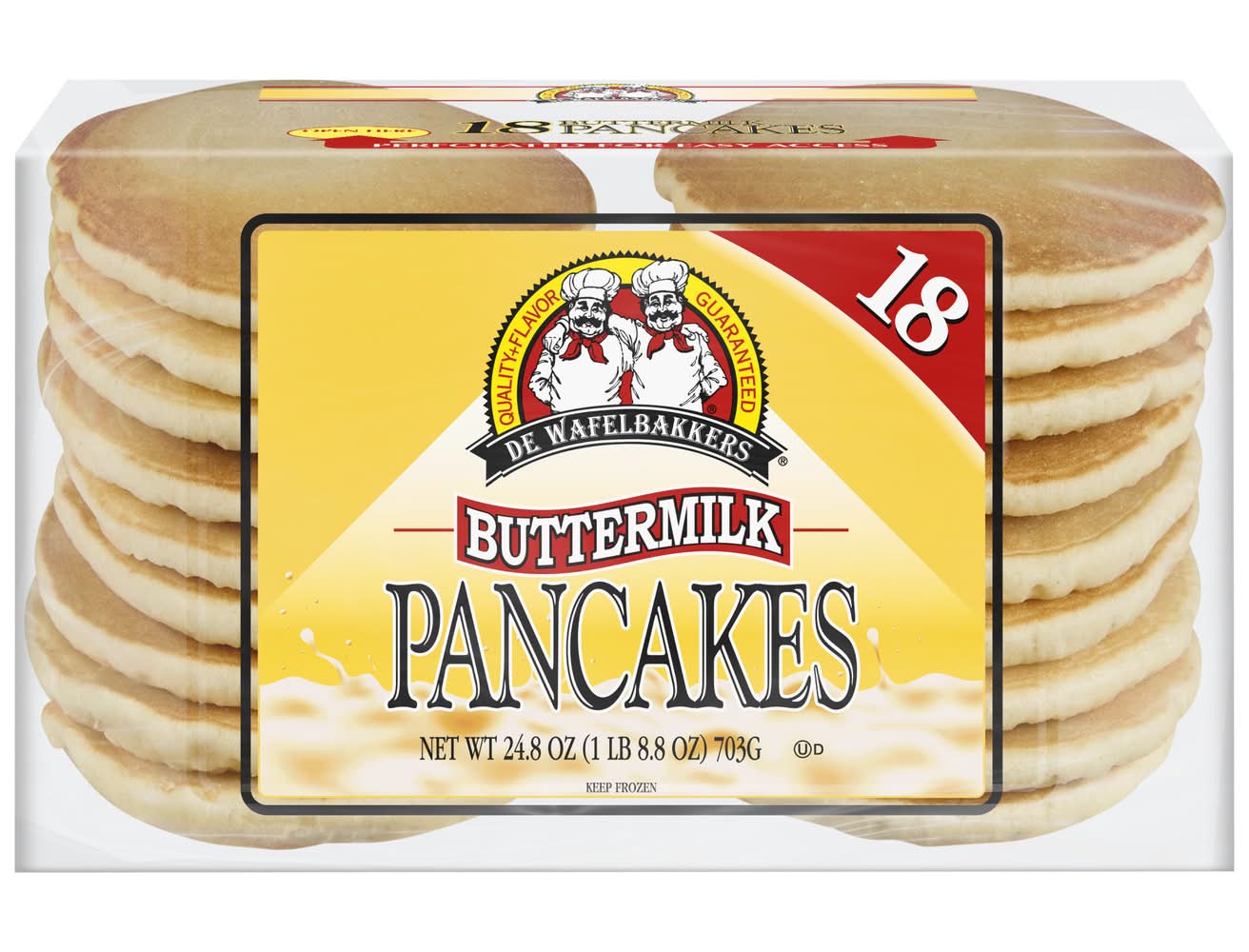 De Wafelbakkers Buttermilk Pancakes (8.8 oz, 18 ct)