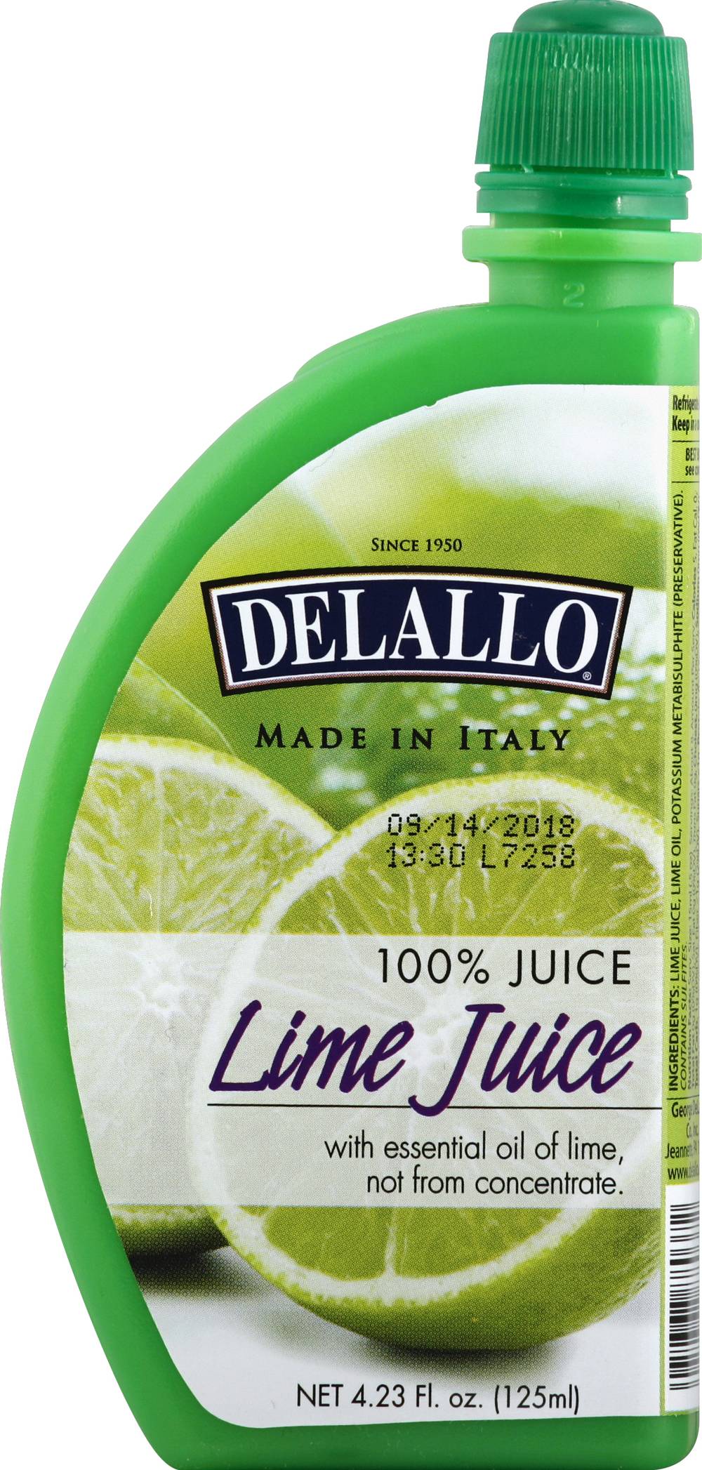 DeLallo 100% Lime Juice (4.23 fl oz)