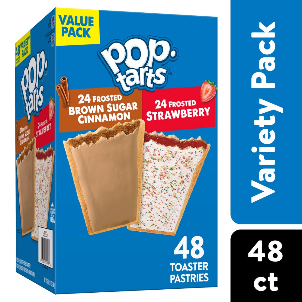 Pop-Tarts Frosted Brown Sugar Cinnamon and Strawberry Pastries (81.2 oz, 48 ct)