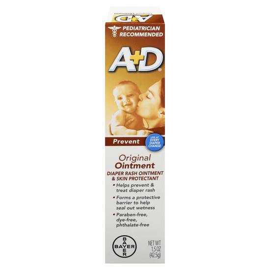 A+D Prevent Original Diaper Rash Ointment & Skin Protectant