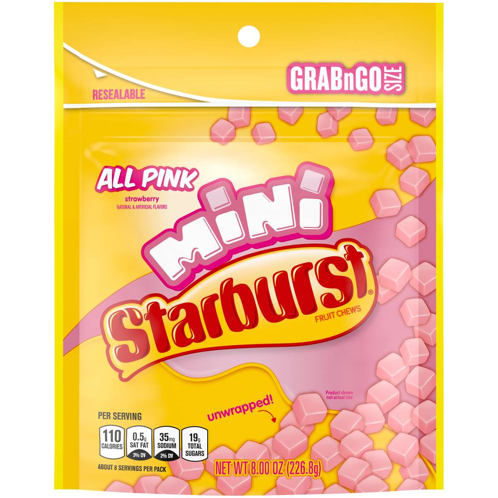 Starburst All Pink Minis Fruit Chews Candy