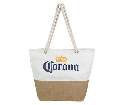 Corona Logo Canvas Beach Bag