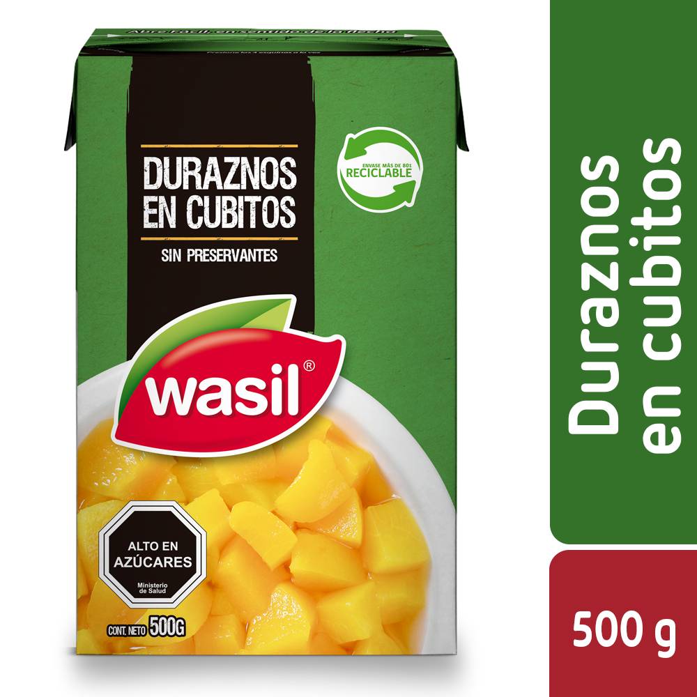 Wasil · Duraznos en cubitos (500 g)