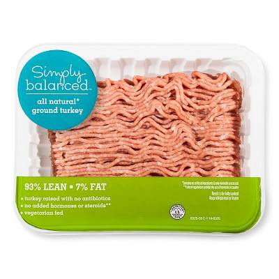 Simply Balanced 93/7 Anti-Biotic Free Ground Turkey -16Oz - Tm (1 lbs)