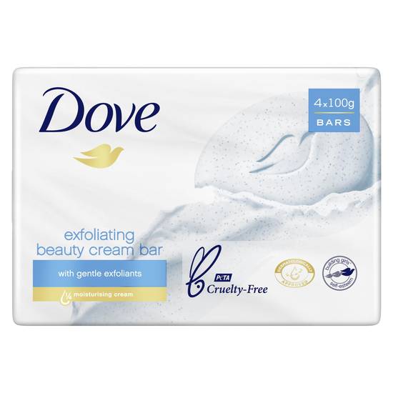 Dove Beauty Soap Bar Exfoliating (4 Pack) 100g