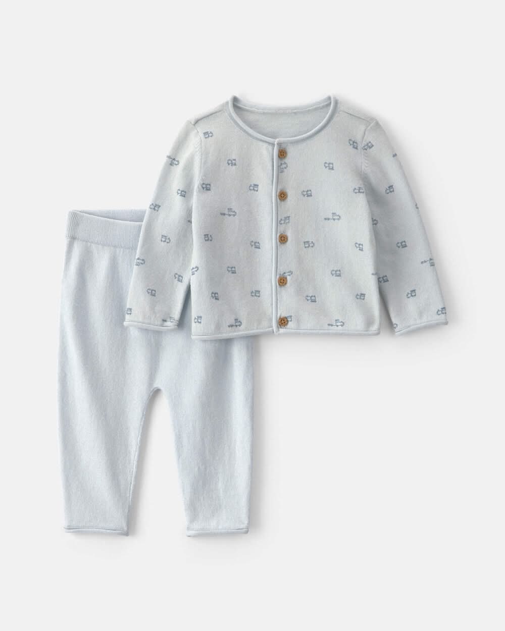 Baby Boy 2-Piece Train Long-Sleeve Top & Pant Set - Blue - 24M