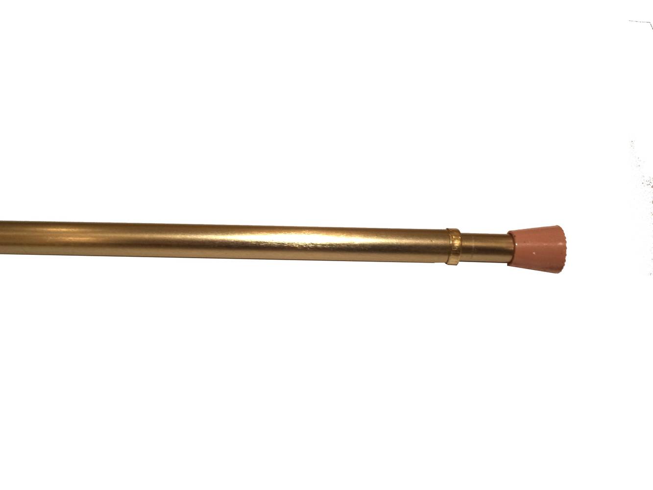 Project Source 28-in to 48-in Brass Steel Tension Curtain Rod with Finials | 08-3866