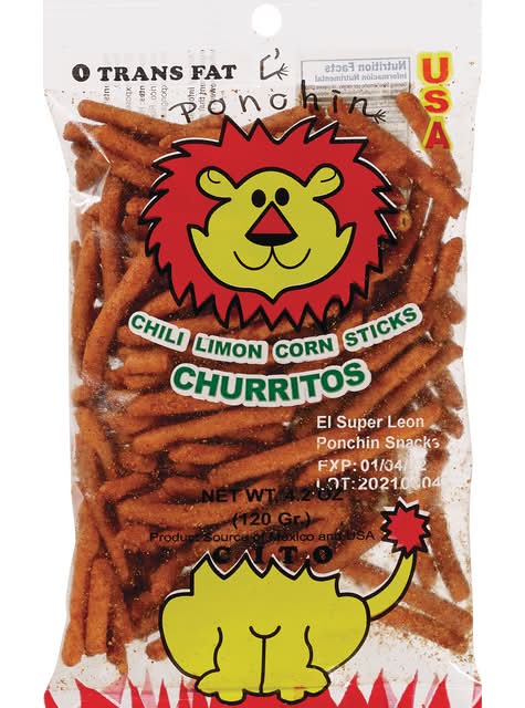 Churritos Red Chili Corn Snack Sticks, Pepper-Lime (10.3 oz)
