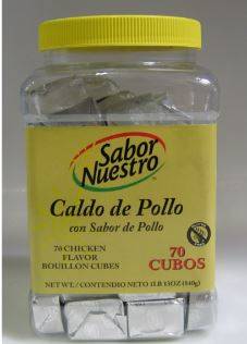 Sabor Nuestro - Chicken Flavor Bouillon Cubes - 70 ct Jar (6 Units per Case)