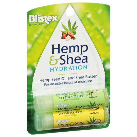 Blistex Hemp & Shea Hydration Vanilla Mint/Pina Colada Lip Moisturizer (2 ct)