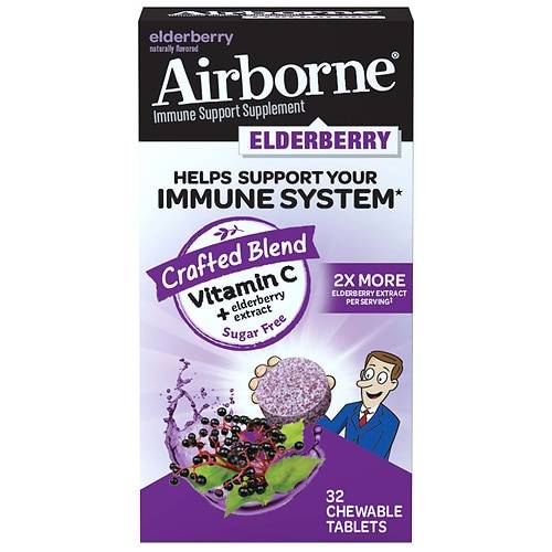 Airborne Elderberry Extract + Vitamin Chewable Tablets - 32.0 ea