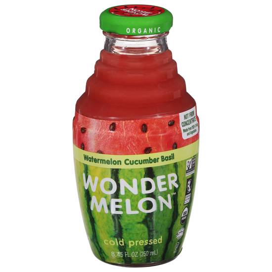 Wonder Melon Organic Watermelon Cucumber Basil Cold Press Juice (8.5 fl oz)