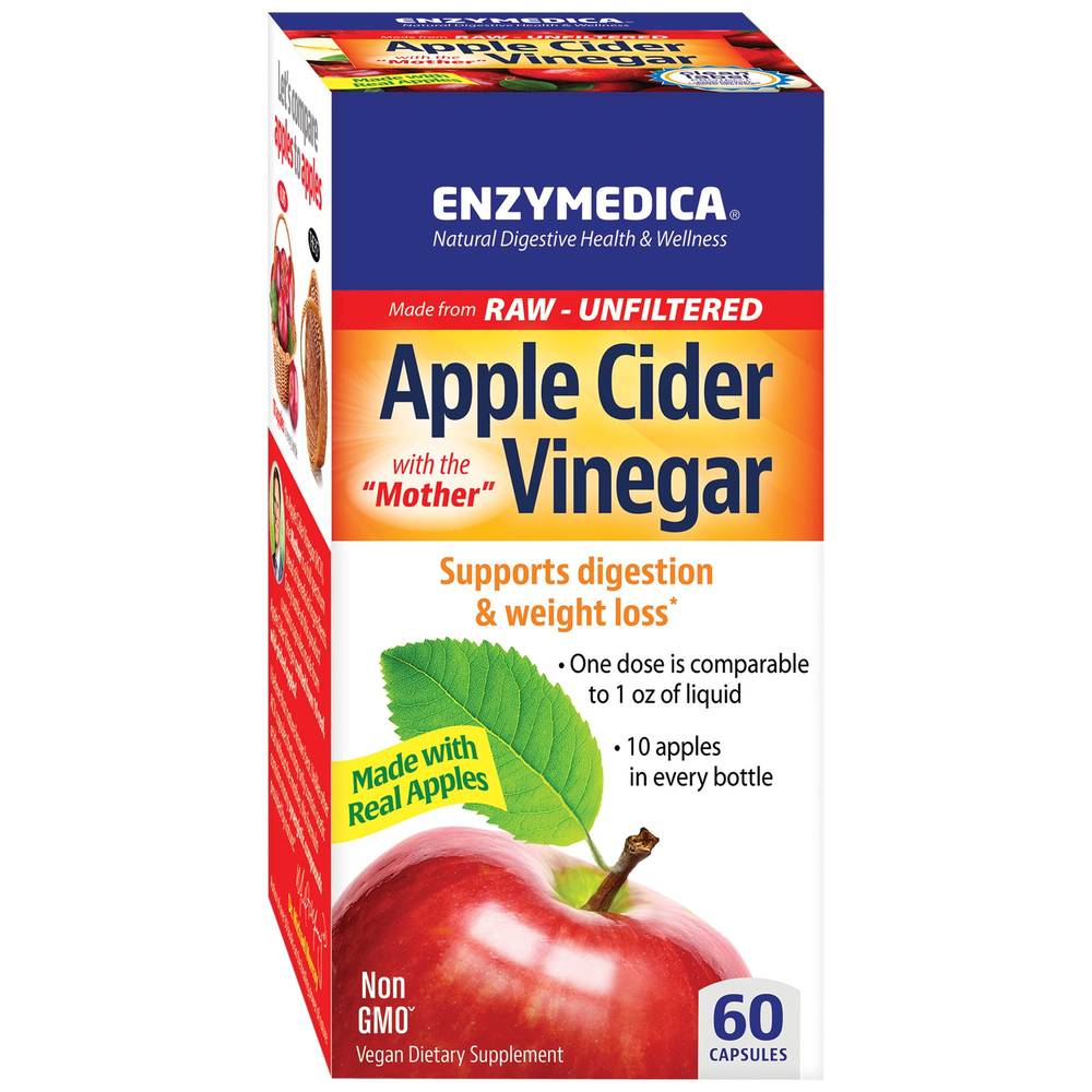 Enzymedica Apple Cider Vinegar Supplement Capsules (60 ct)