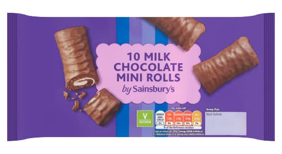 Sainsbury's Chocolate-Vanilla, Mini Rolls (10 pack)