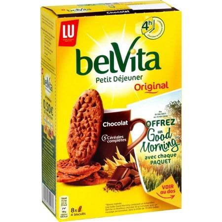 Biscuits petit déjeuner au chocolat Original Belvita LU - La boîte de 8 sachets - 400 g