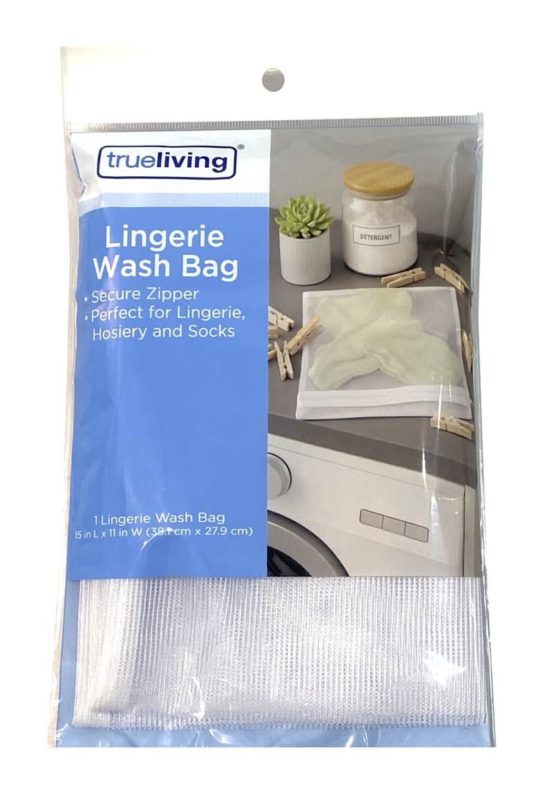 True Living Lingerie Wash Bag With Zipper 15x11 In