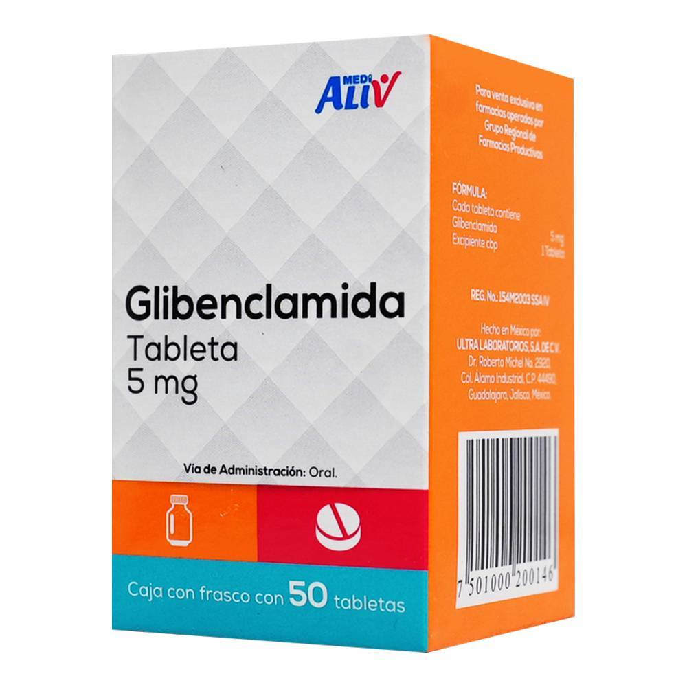 Medialiv glibenclamida tabletas 5 mg (50 piezas)