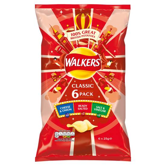 Walkers Crisps Variety (6x25g packs)