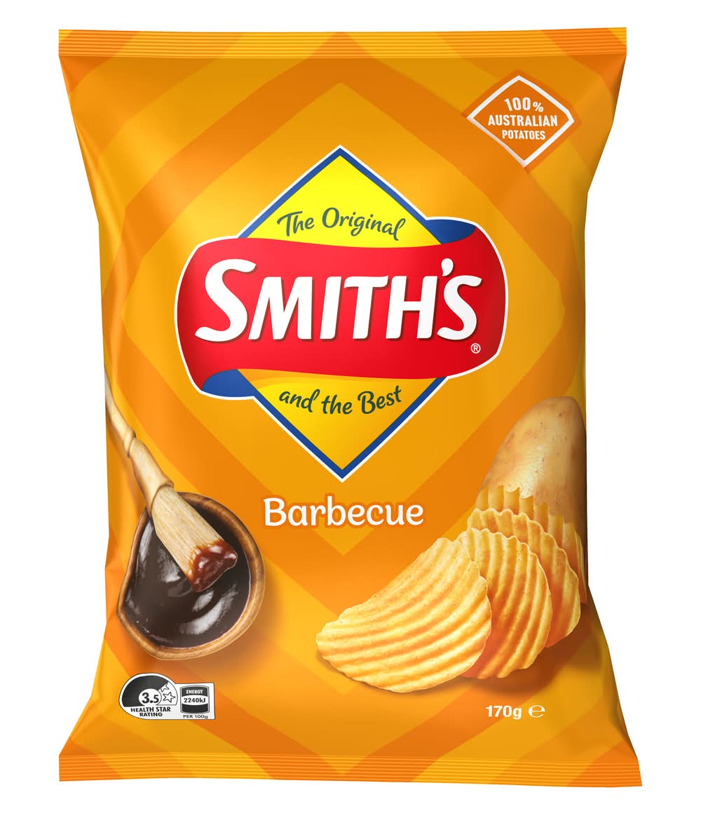 Smith's Crinkle Cut Potato Chips, Barbecue (170g)